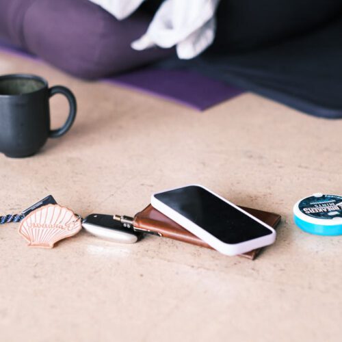 personal items on the floor in a community group