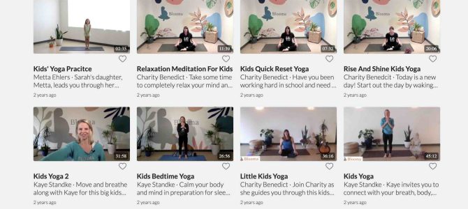 on demand kids yoga video library screen